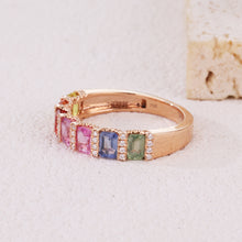 Load image into Gallery viewer, "Princess Combination" Luna Nuova 18K natural sapphire and diamond bracelet