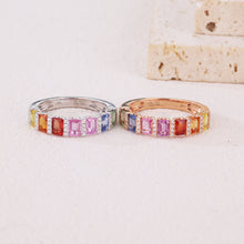 Load image into Gallery viewer, "Princess Combination" Luna Nuova 18K natural sapphire and diamond bracelet