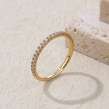 Load image into Gallery viewer, "Simple Lines" 18K natural white diamond linear strip ring single row diamond ring