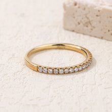 Load image into Gallery viewer, "Simple Lines" 18K natural white diamond linear strip ring single row diamond ring