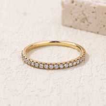 Load image into Gallery viewer, "Simple Lines" 18K natural white diamond linear strip ring single row diamond ring