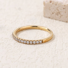Load image into Gallery viewer, "Simple Lines" 18K natural white diamond linear strip ring single row diamond ring