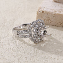 Load image into Gallery viewer, "Couple Ring" 18K rotatable custom-engraved couple diamond ring