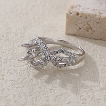 Load image into Gallery viewer, "Couple Ring" 18K rotatable custom-engraved couple diamond ring