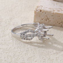 Load image into Gallery viewer, "Couple Ring" 18K rotatable custom-engraved couple diamond ring