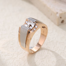 Load image into Gallery viewer, "Couple Ring" 18K rotatable custom-engraved couple diamond ring