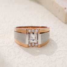 Load image into Gallery viewer, "Couple Ring" 18K rotatable custom-engraved couple diamond ring