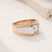 Load image into Gallery viewer, "Couple Ring" 18K rotatable custom-engraved couple diamond ring