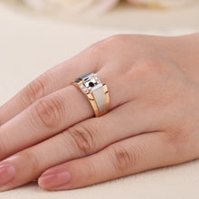 Load image into Gallery viewer, "Couple Ring" 18K rotatable custom-engraved couple diamond ring