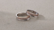 Load and play video in Gallery viewer, "Couple Ring" 18K rotatable custom-engraved couple diamond ring