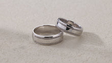 Load and play video in Gallery viewer, "Couple Ring" 18K rotatable custom-engraved couple diamond ring