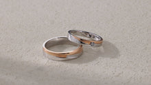 Load and play video in Gallery viewer, "Couple Ring" 18K rotatable custom-engraved couple diamond ring