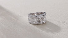 Load and play video in Gallery viewer, "Couple Ring" 18K rotatable custom-engraved couple diamond ring
