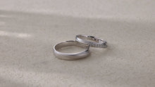 Load and play video in Gallery viewer, "Couple Ring" 18K rotatable custom-engraved couple diamond ring