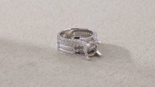 Load and play video in Gallery viewer, "Couple Ring" 18K rotatable custom-engraved couple diamond ring