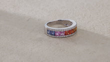 Load and play video in Gallery viewer, "Princess Combination" Princess 18K natural sapphire diamond ring
