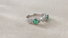 Load and play video in Gallery viewer, "Snowy Mountains and Green Hills" 18K emerald and diamond ring