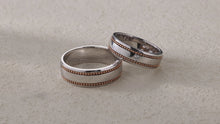 Load and play video in Gallery viewer, "Couple Ring" 18K rotatable custom-engraved couple diamond ring