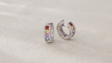 Load and play video in Gallery viewer, "Princess Combination" 18K natural princess sapphire and diamond earrings
