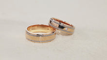 Load and play video in Gallery viewer, "Couple Ring" 18K rotatable custom-engraved couple diamond ring