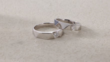 Load and play video in Gallery viewer, "Couple Ring" 18K rotatable custom-engraved couple diamond ring