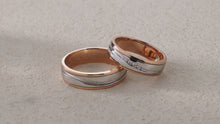 Load and play video in Gallery viewer, "Couple Ring" 18K rotatable custom-engraved couple diamond ring