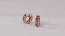 Load and play video in Gallery viewer, "Princess Combination" 18K natural princess sapphire and diamond earrings