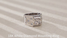 Load and play video in Gallery viewer, "Couple Ring" 18K rotatable custom-engraved couple diamond ring