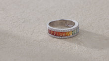Load and play video in Gallery viewer, "Rectangular combination" Baguette 18K natural sapphire diamond ring