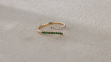 Load and play video in Gallery viewer, "Simple Lines" 18K natural semi-precious stone/sapphire diamond ring