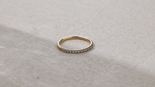 Load and play video in Gallery viewer, "Simple Lines" 18K natural white diamond linear strip ring single row diamond ring