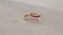 Load and play video in Gallery viewer, "Simple Lines" 18K natural semi-precious stone/sapphire diamond ring