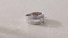 Load and play video in Gallery viewer, "Couple Ring" 18K rotatable custom-engraved couple diamond ring