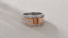 Load and play video in Gallery viewer, "Couple Ring" 18K rotatable custom-engraved couple diamond ring