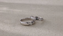 Load and play video in Gallery viewer, "Couple Ring" 18K rotatable custom-engraved couple diamond ring