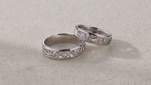 Load and play video in Gallery viewer, "Couple Ring" 18K rotatable custom-engraved couple diamond ring