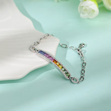 將圖片載入圖庫檢視器 『公主方組合』18K鑲天然藍寶石鑽石手鏈
