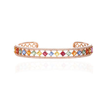 Load image into Gallery viewer, Rombo 18K/750 rose gold set with natural sapphire and diamond bracelet
