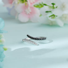 Load image into Gallery viewer, "Simple Lines" 18K natural semi-precious stone/sapphire diamond ring
