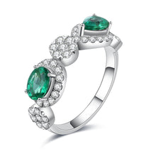 Load image into Gallery viewer, &quot;Snowy Mountains and Green Hills&quot; 18K emerald and diamond ring
