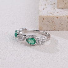 Load image into Gallery viewer, &quot;Snowy Mountains and Green Hills&quot; 18K emerald and diamond ring
