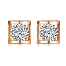 將圖片載入圖庫檢視器 18K心形鑲天然鑽石耳環
