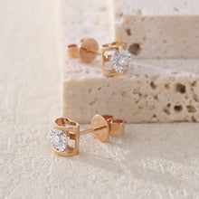 將圖片載入圖庫檢視器 18K心形鑲天然鑽石耳環
