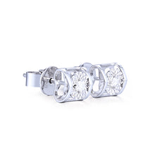 Load image into Gallery viewer, "One Diamond to Love" 18K/750 white gold and natural diamond earrings
