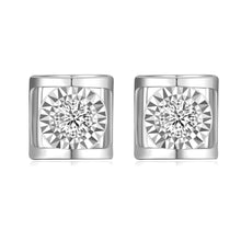 將圖片載入圖庫檢視器 18K心形鑲天然鑽石耳環
