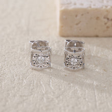 將圖片載入圖庫檢視器 18K心形鑲天然鑽石耳環
