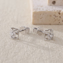 將圖片載入圖庫檢視器 18K心形鑲天然鑽石耳環
