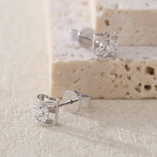 將圖片載入圖庫檢視器 18K心形鑲天然鑽石耳環
