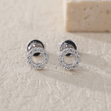 將圖片載入圖庫檢視器 18K女神光環鑽石耳環
