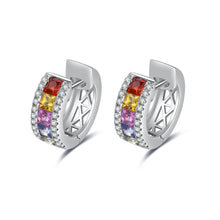 將圖片載入圖庫檢視器 『公主方組合』18K天然公主方藍寶石彩寶鑽石耳環
